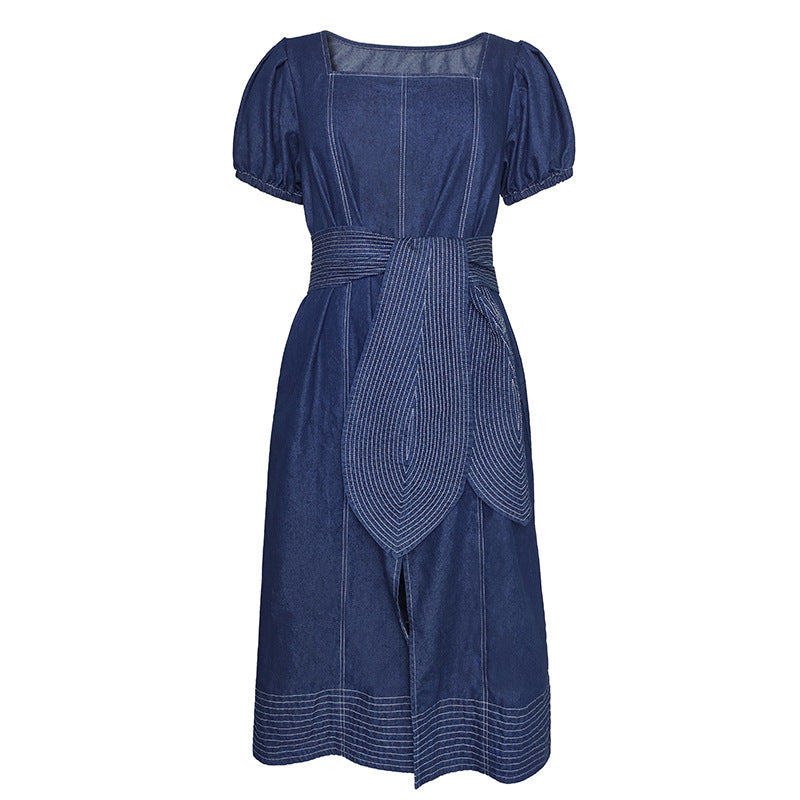 Womens Stylish Strappy Tassel Patchwork Dress