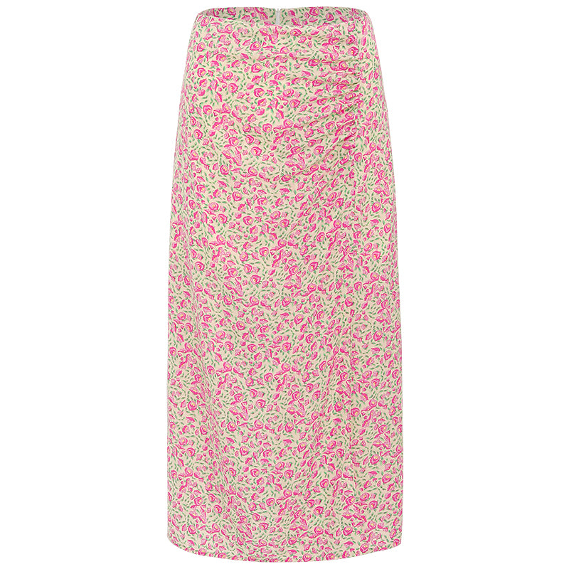 French Vintage Floral Strap Split Dress
