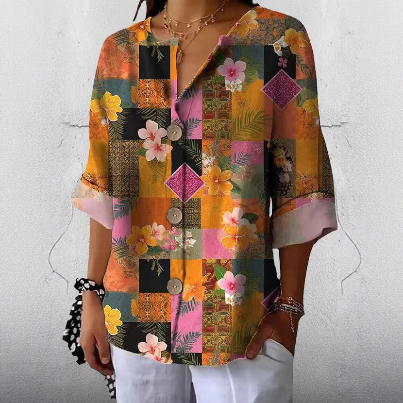 Elegant Womens Blouse With Prints