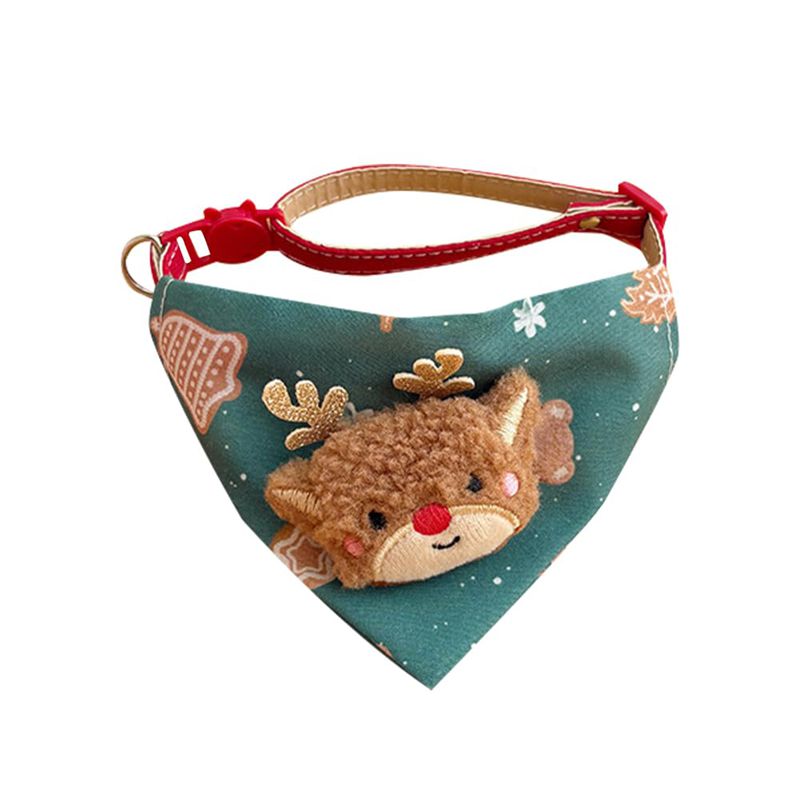 Christmas Pet Large Handkerchief Scarf, Red Santa Claus And Christmas Tree Pattern, One Size Suitable For All 9.06-15.75 Inches.Adjustable Festival Collars For Cats And Dogs