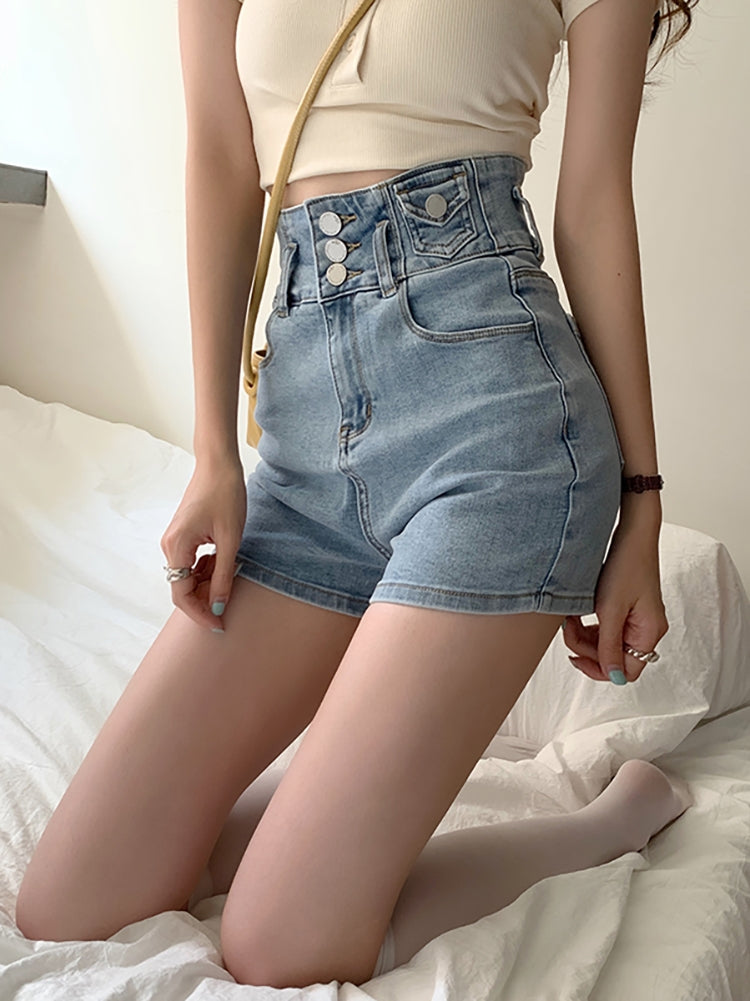 Fashion Shorts Jeans High Waist Stretch Skinny