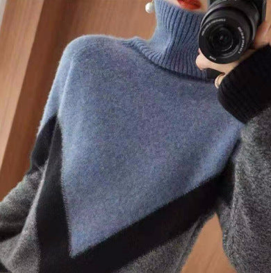 Women's Turtleneck Color Matching Bottoming Sweater