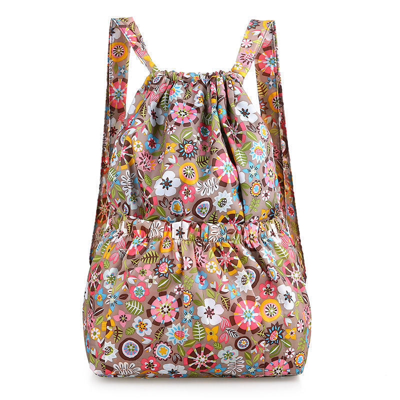 Simple Printed Backpack Drawstring Drawstring Pocket Backpack