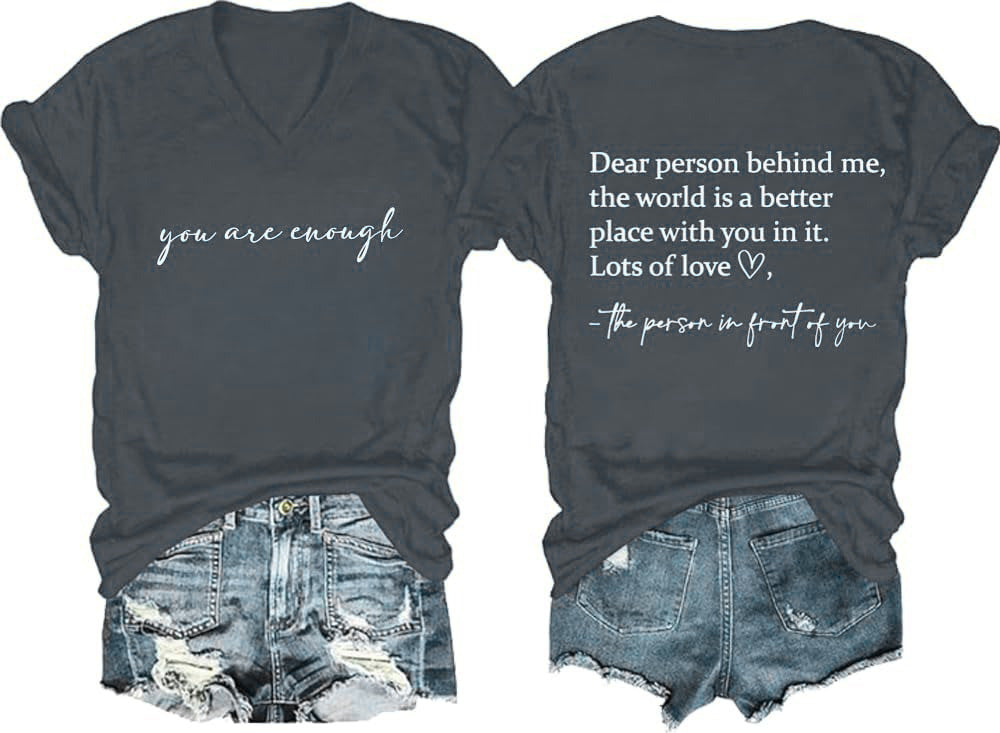 Stylish Womens V-Neck Short-Sleeve Pullover With A Print Pattern