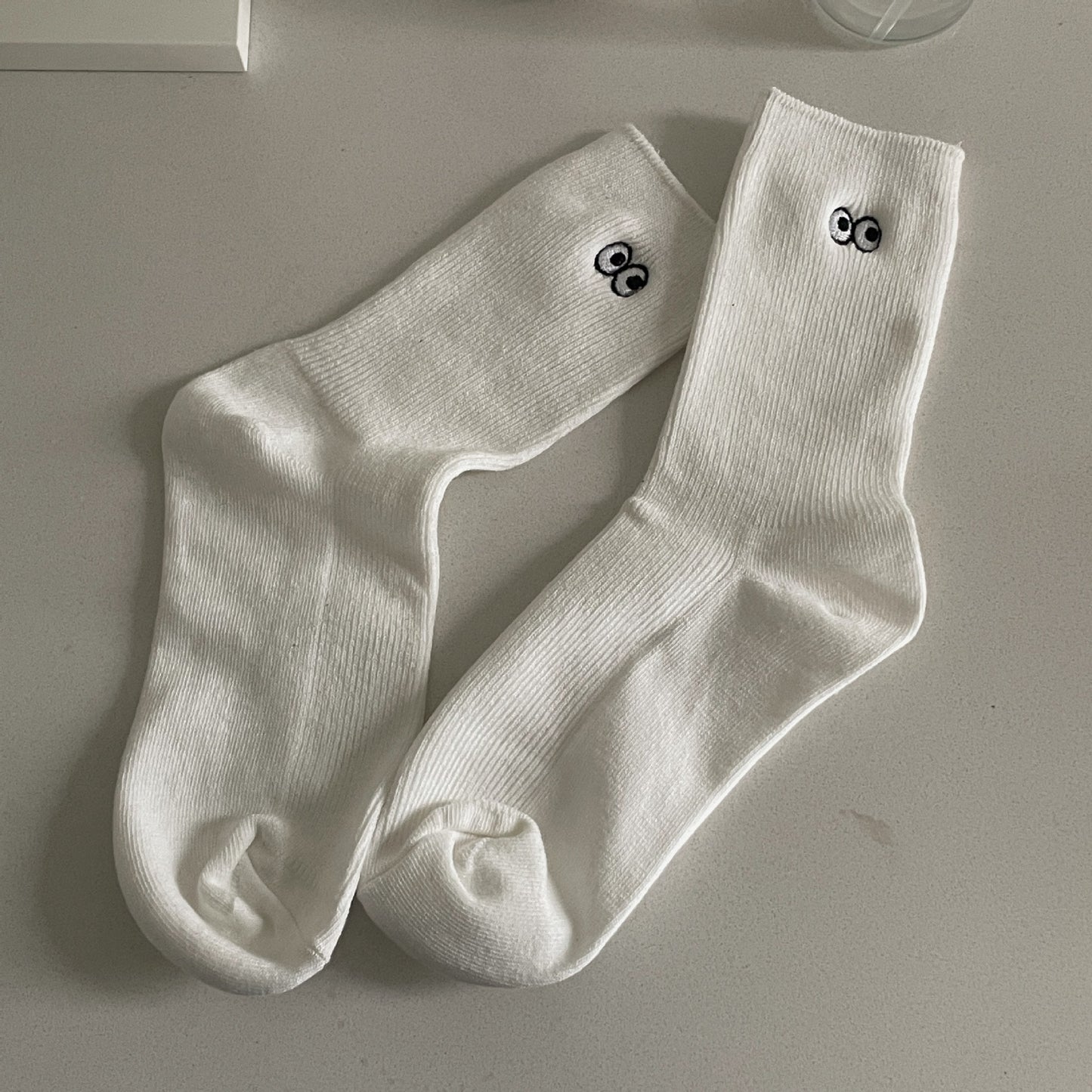 Cute And Versatile Small Eyes Socks For Women Cotton
