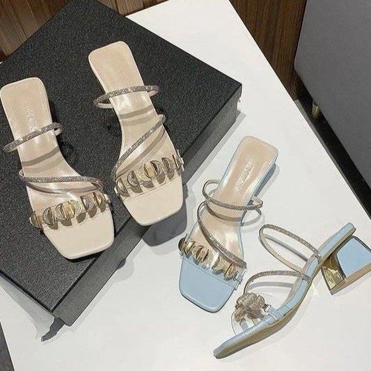 Elegante rhinstenssandaler til kvinder
