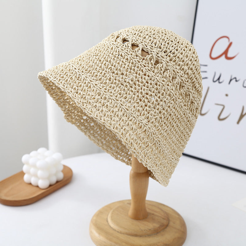 Fisherman's Hat Children's Woven Straw Hat Foldable Korean