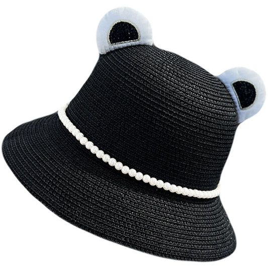 Little Bear Ears Fisherman Cute Simple Straw Hat