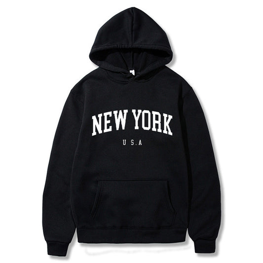 Printed Casual Sports Velvet Padded Hooded Sweatshirt Women's Autumn And Winter
