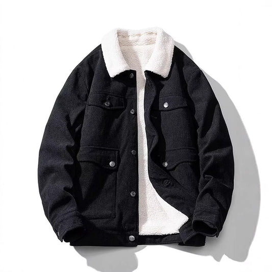 Fleece-lined Thick Fashion Sheep Corduroy Coat