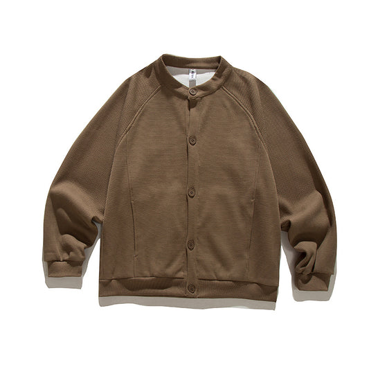 Men's Raglan Sleeve Loose Baseball Uniform Coat