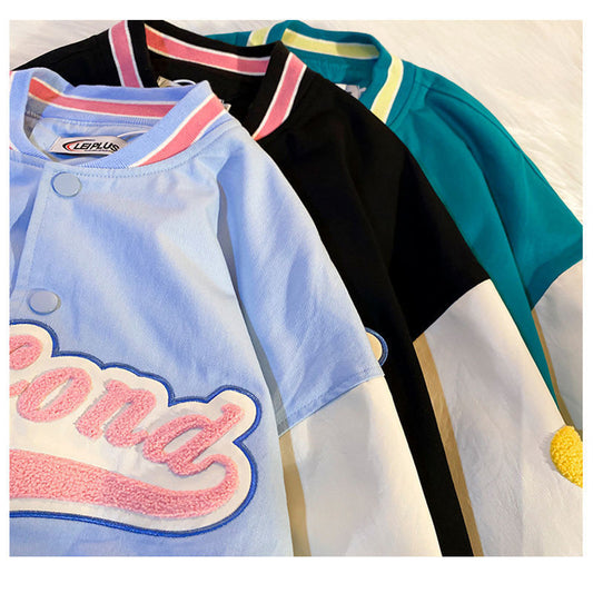 Loose Long Sleeve Top Embroidered Couple Baseball Jacket