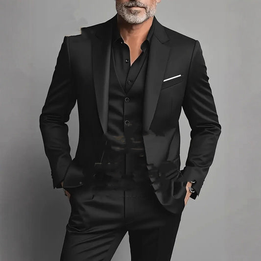 Men's Business Slim-fitting Suit Three-piece Suit