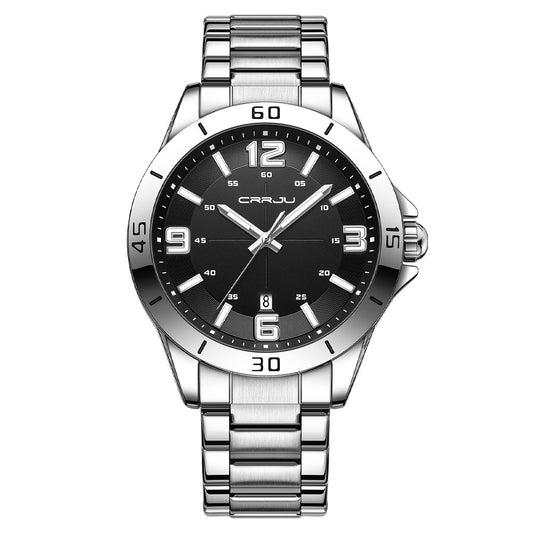 Waterproof Digital Quartz Watch With A Steel Band