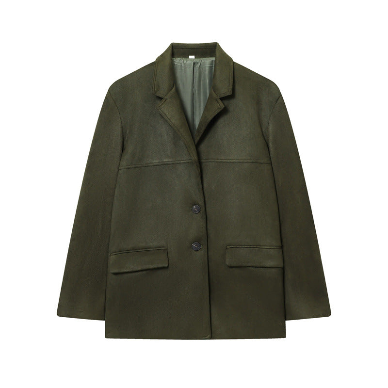 Solid Color Loose Casual Coat Shorts Suit Women