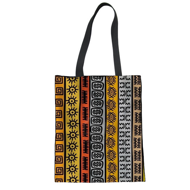 Geometric Stripes Circle Printing Exotic New Student Creative Canvas Bag