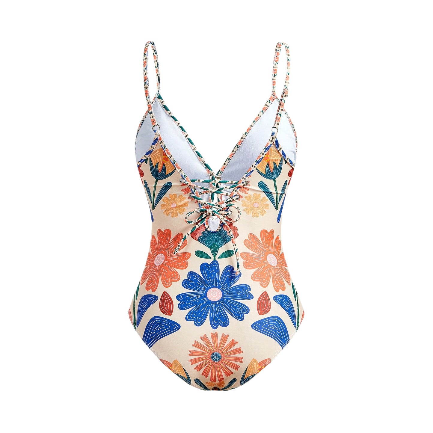 Womens Flowy Bohemian Printed Strap Holiday-Style Fashion Swimsuit
