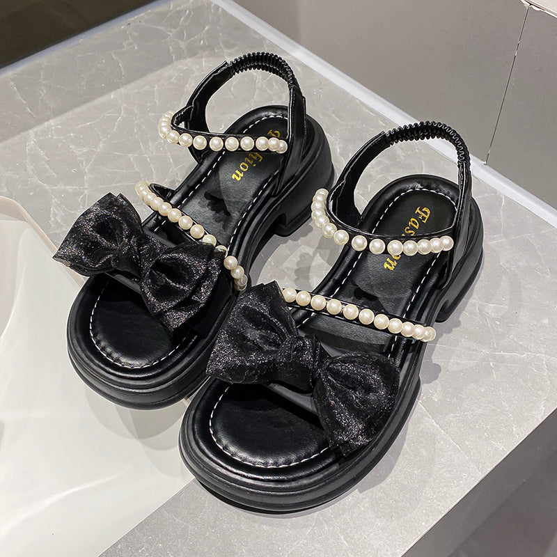 New Summer Mid Heel Bowknot Shoes