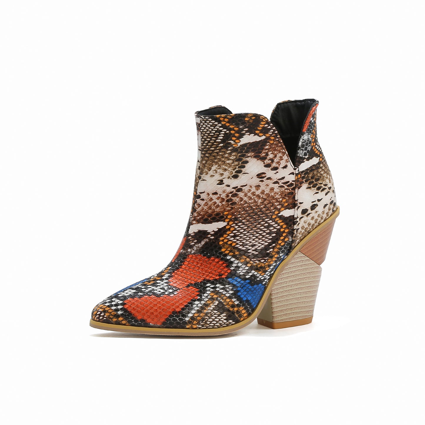 High-heeled Martin Boots With Thick Heel And Pointed Toe