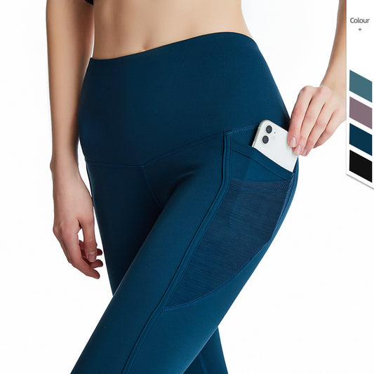 New High Waist Breathable Mesh Hollow Yoga Pants