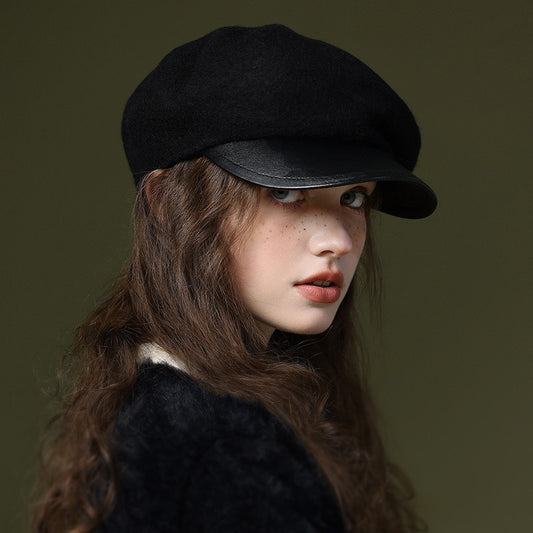 Wool Blended Women's Windproof And Warm Vintage Painter Hat Beret