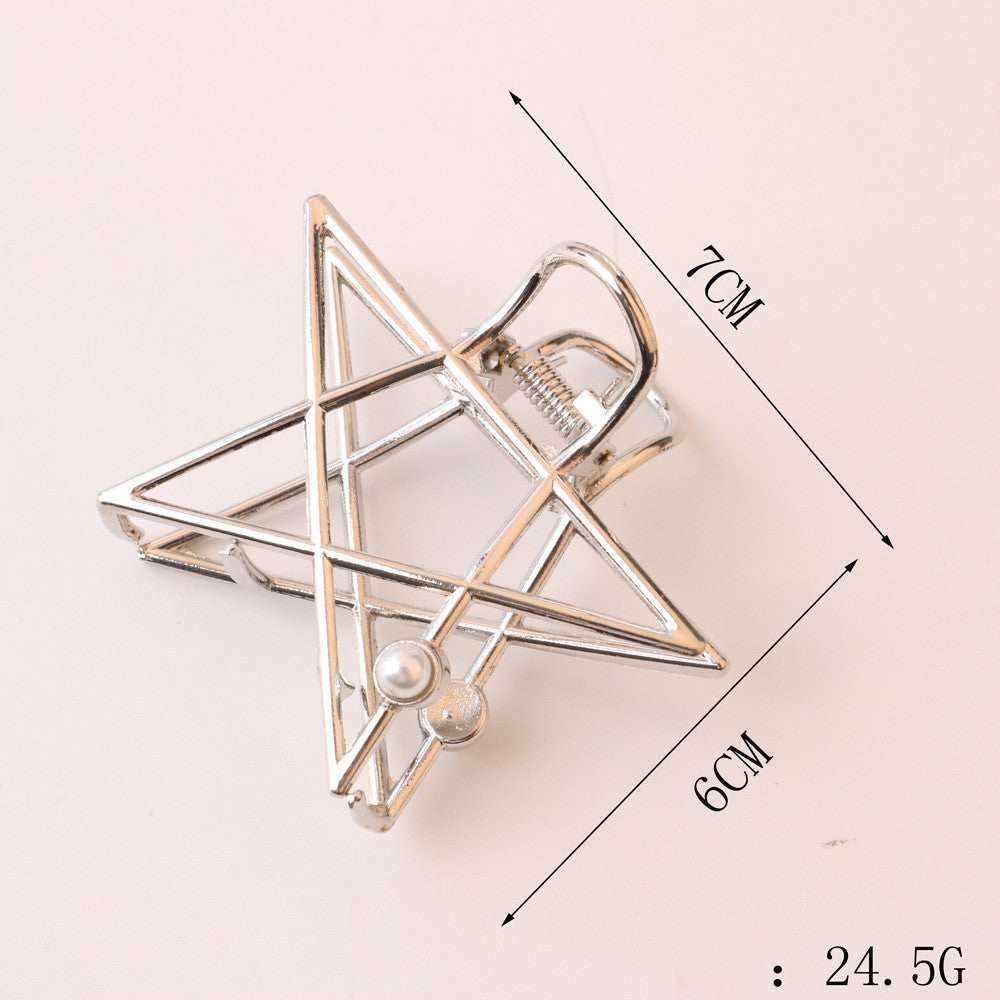 Korean Netflix Vintage Hollowed Out Geometric Shark Clip