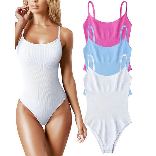 European And American Rib Sleeveless Spaghetti Strap Top Body-shaping Corsets