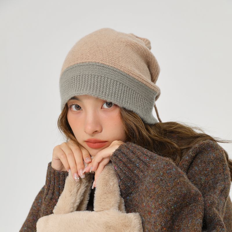 Collar Dual-use Wool Knitted Pile Hat
