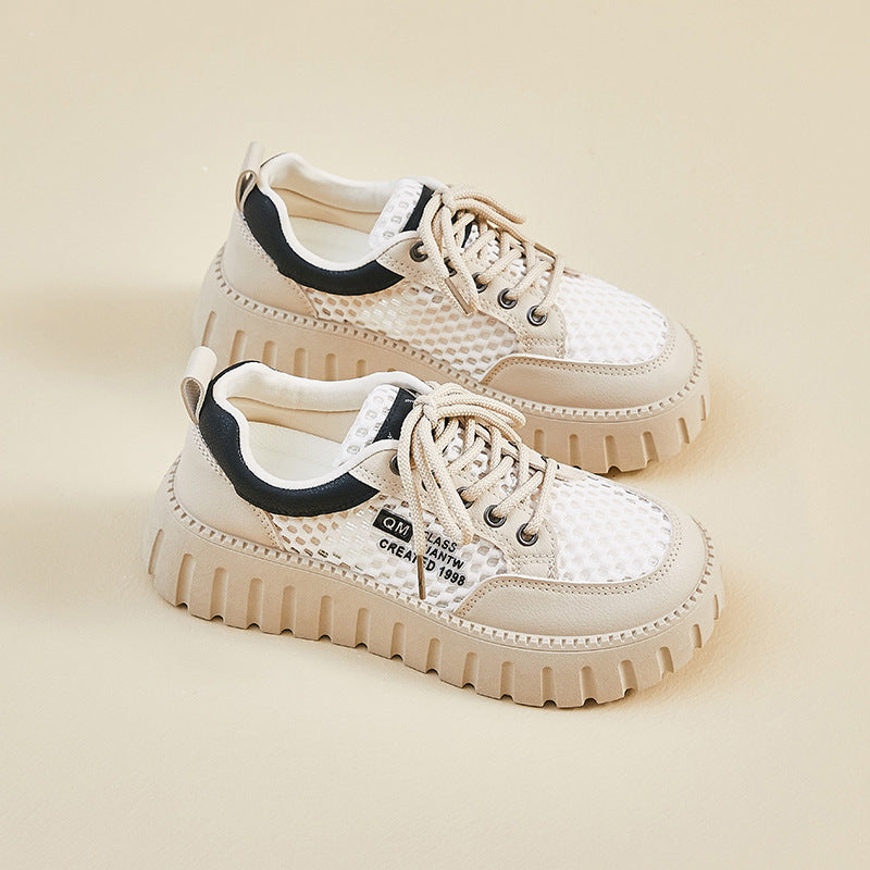 Womens Mesh Breathable Height-Boosting Sports Casual Shoes