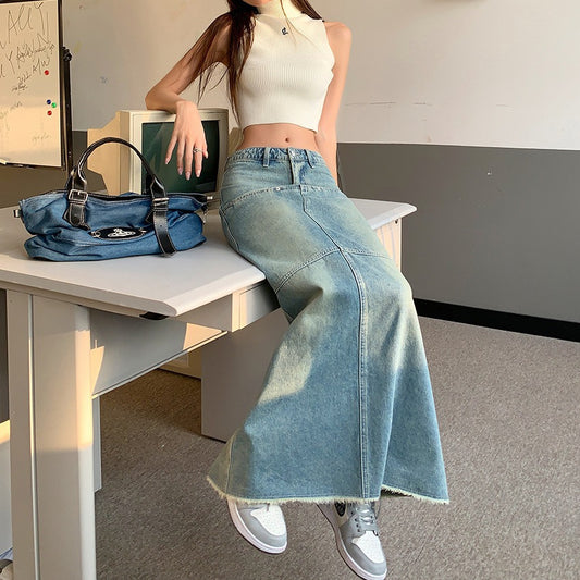 Women's Fashion Denim Skirt Slimming Sheath