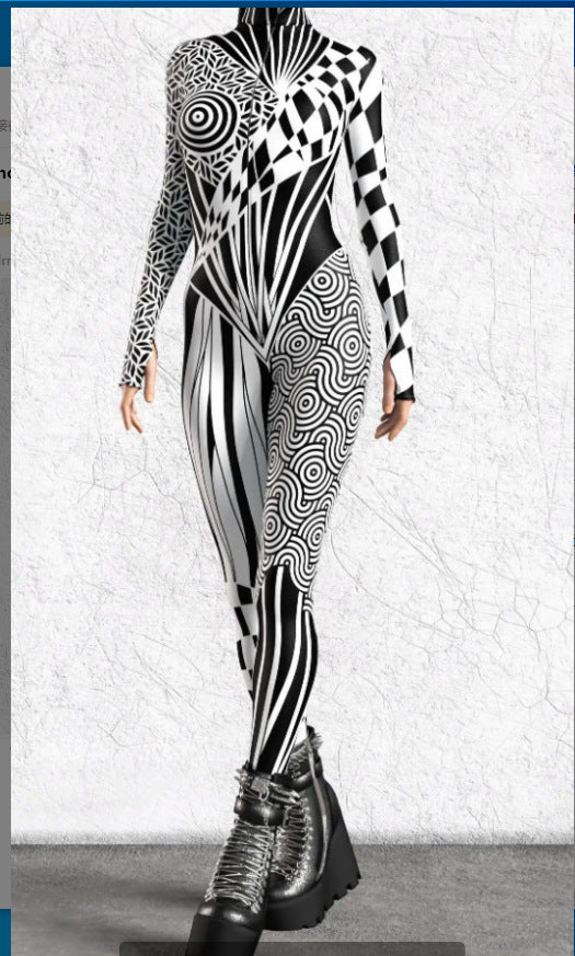 Tights Digital Printing One-piece Play Costume