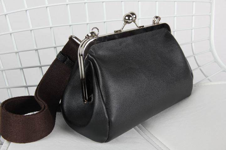 Solid Color Pu Women's Bag Retro Shoulder Messenger Bag