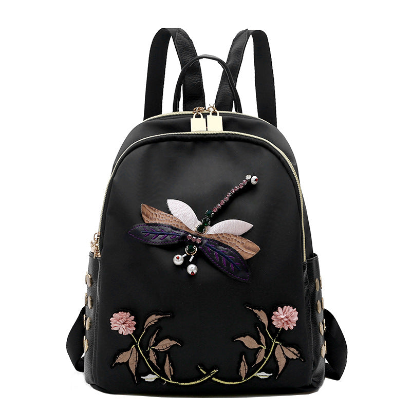 Chinese Style Embroidery Waterproof Large Capacity Ultra-light Japanese And Korean Leisure Travel Backpack