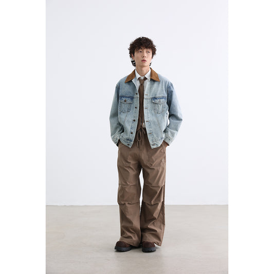 Boys Retro Washed Ice Blue Casual Denim Jacket