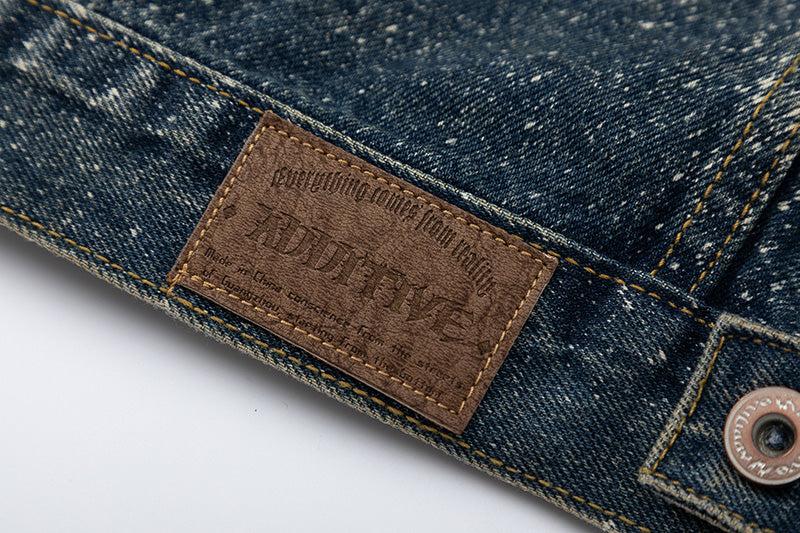 Splash-ink Splash Heavy Industry Washed Silver Hand-painted Denim Coat