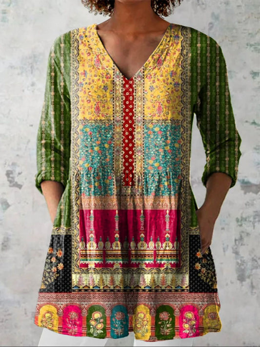 Women's Loose And Comfortable Digital Printed Round Neck Short Sleeve