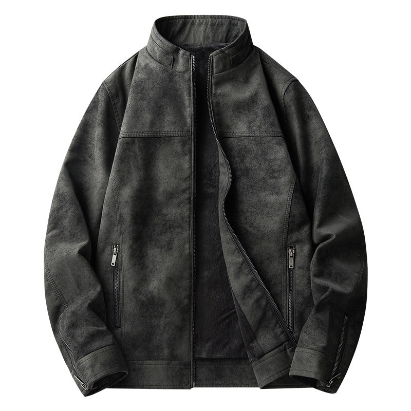 Men's American-style Retro Tie-dyed Leather Jacket