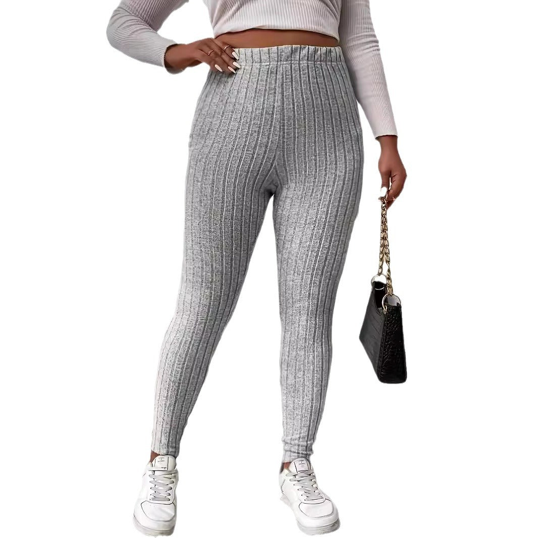 Knit Casual High Waist Women's Leggings
