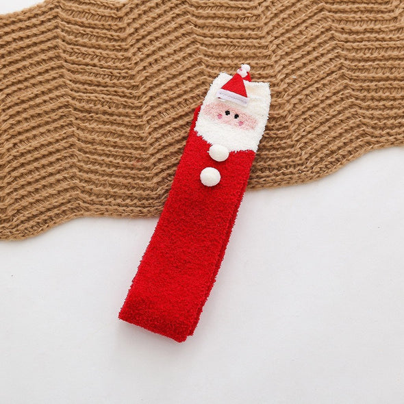 Coral Velvet Knee Socks Cartoon Long Tube