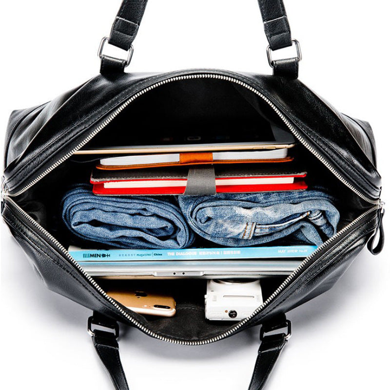 New Men's Trendy Waterproof Leather Fashion Personality Handbag