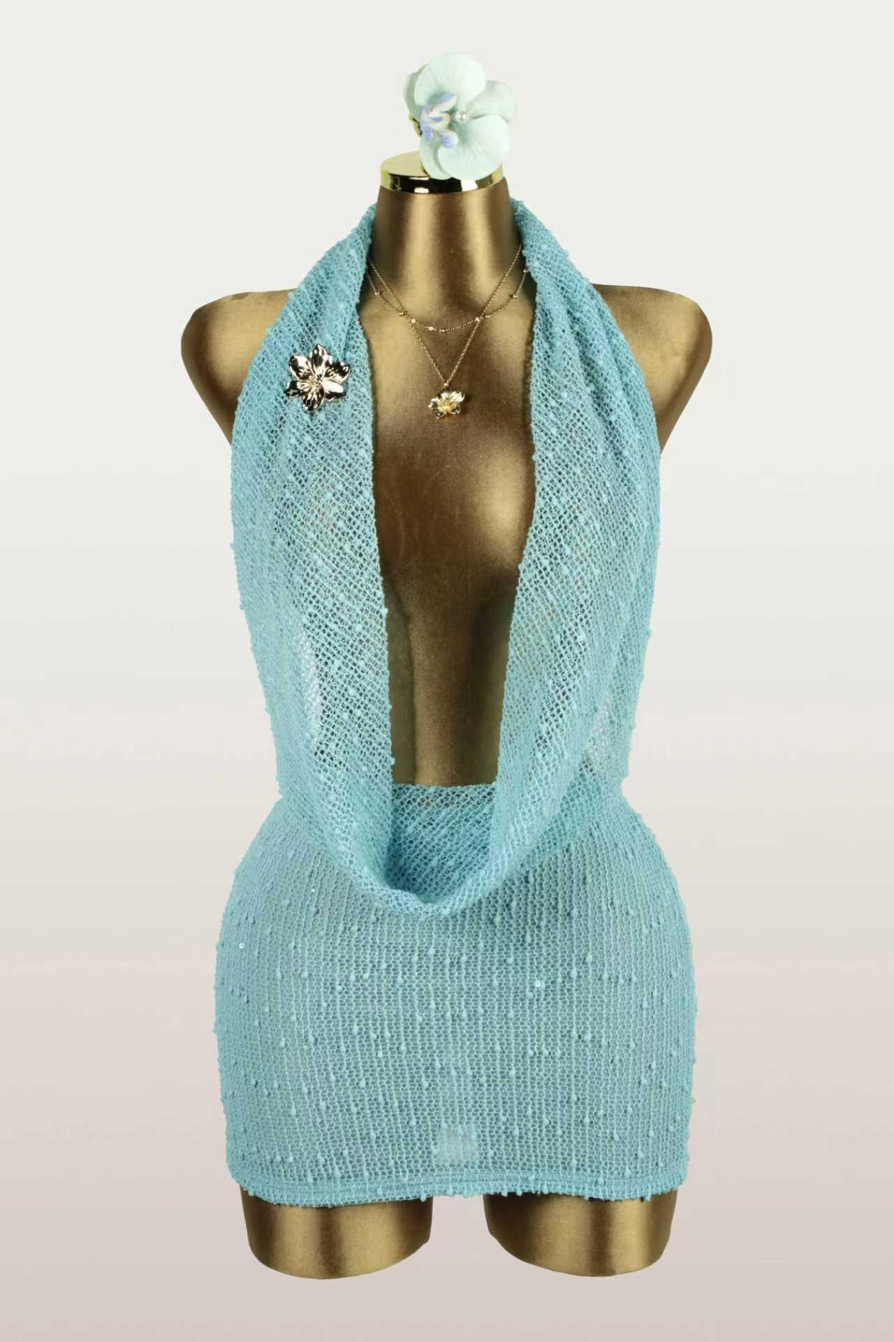 Women's Sexy Knitted Casual Short Dress