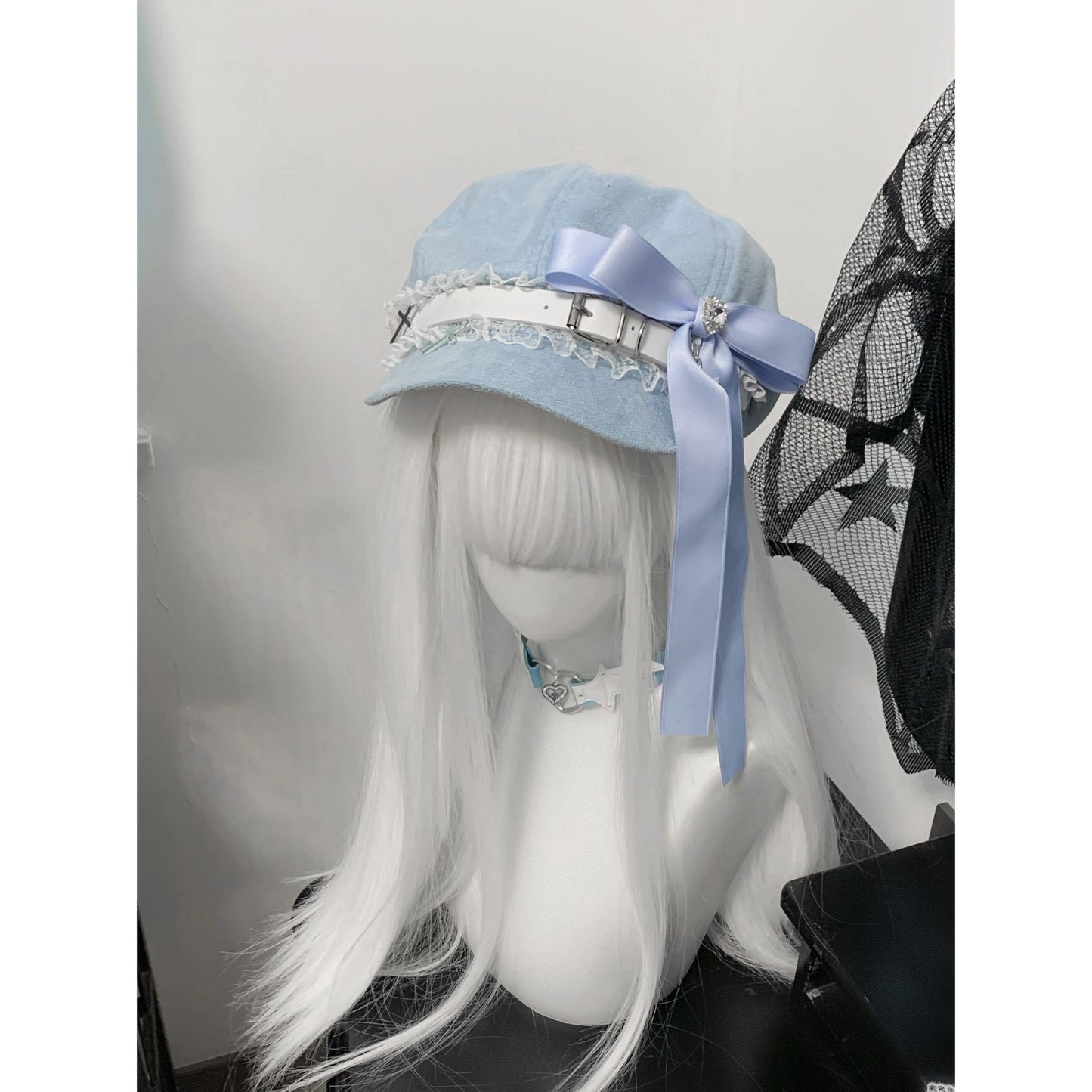 Women's Fashion Personality Love Heart Bow Tie Beret