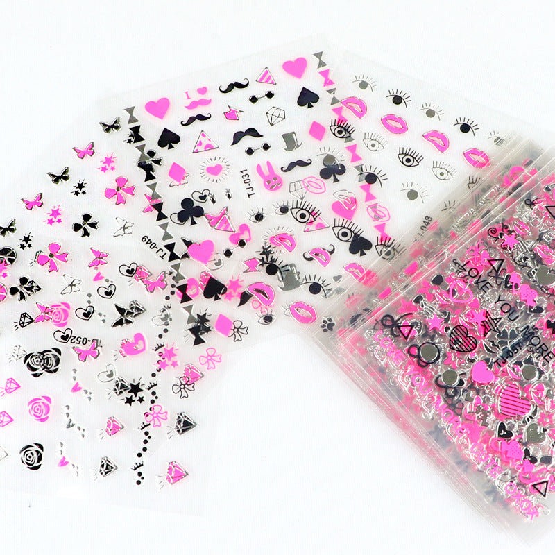 3D Three-dimensional Manicure Bronzing Sticker Butterfly Flower