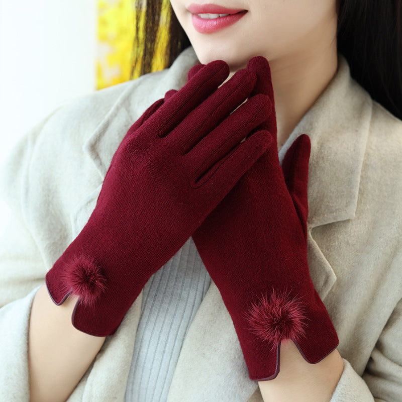 Women's Plush Closed Riding Outdoor Gloves