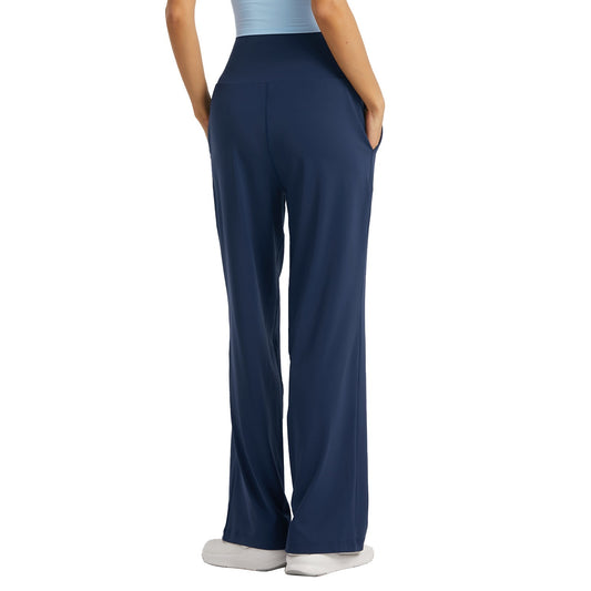 High Waist Hip Lift Yoga Wide-leg Pants Draping Slim Straight Breathable Sweat Absorbing Casual Sports Pants