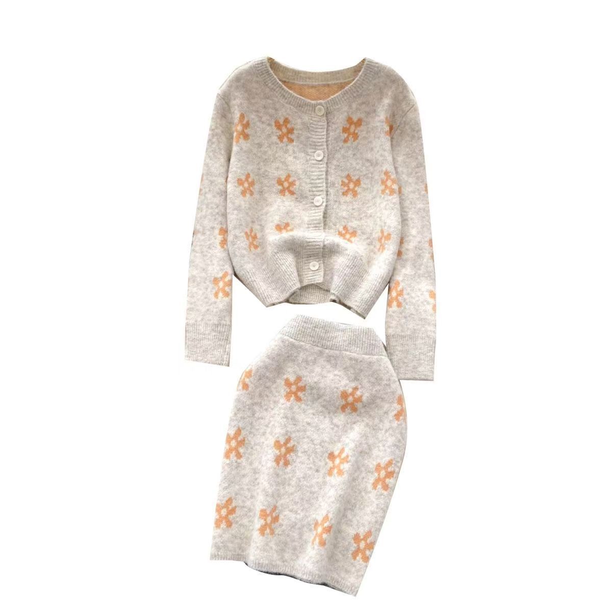 Autumn And Winter Korean-style Petite Women's Sweater Set New Fashionable