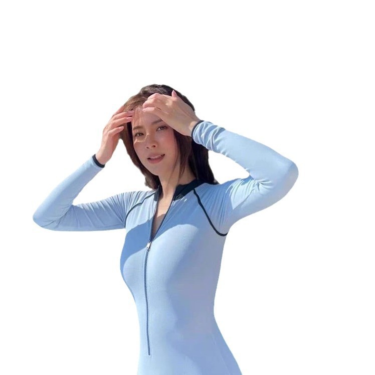Womens High-Neck Zipper One-Piece Swimsuit Wetsuit