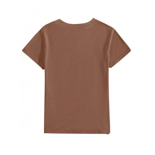 Womens Loose-Fit Crew-Neck T-Shirt With A Pure Cotton Sunflower Straw Hat Design