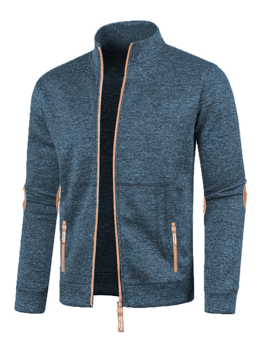 Men's Long Zipper Sweater Sleeve Light Fleece Coat Plus Size
