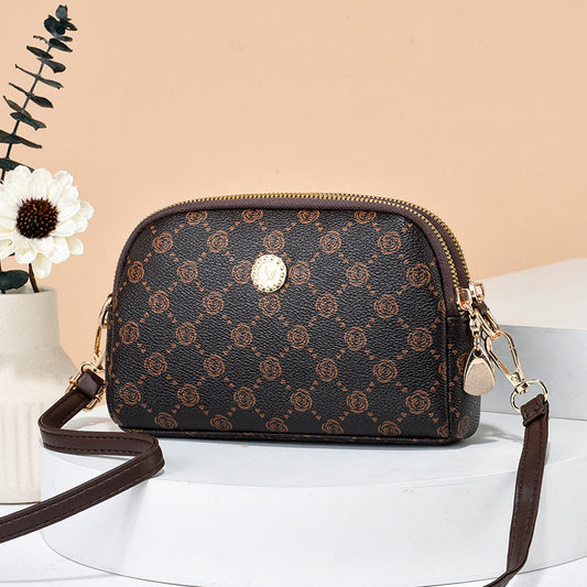 Color-Block Patchwork Versatile ShoulderCrossbody Bag With Dual Zippers